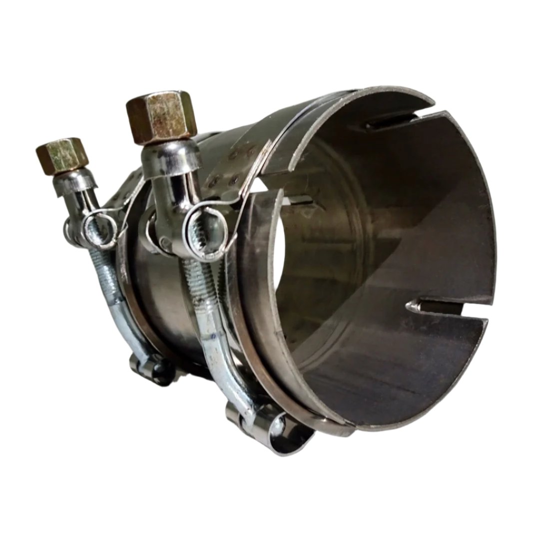 3" Clamp-On Stainless Steel Exhaust Pipe Joiner - Universal Fit