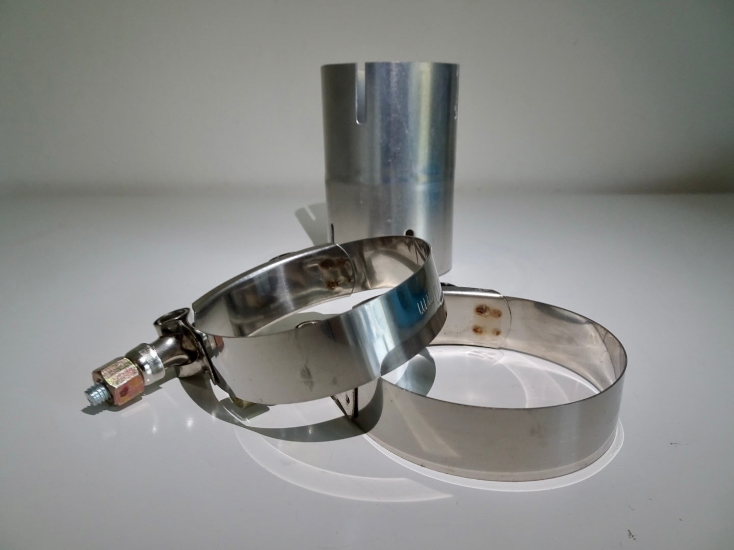 2.5 " Inch Clamp On Stainless Exhaust Pipe Joiner Connector Sleeve UNIVERSAL