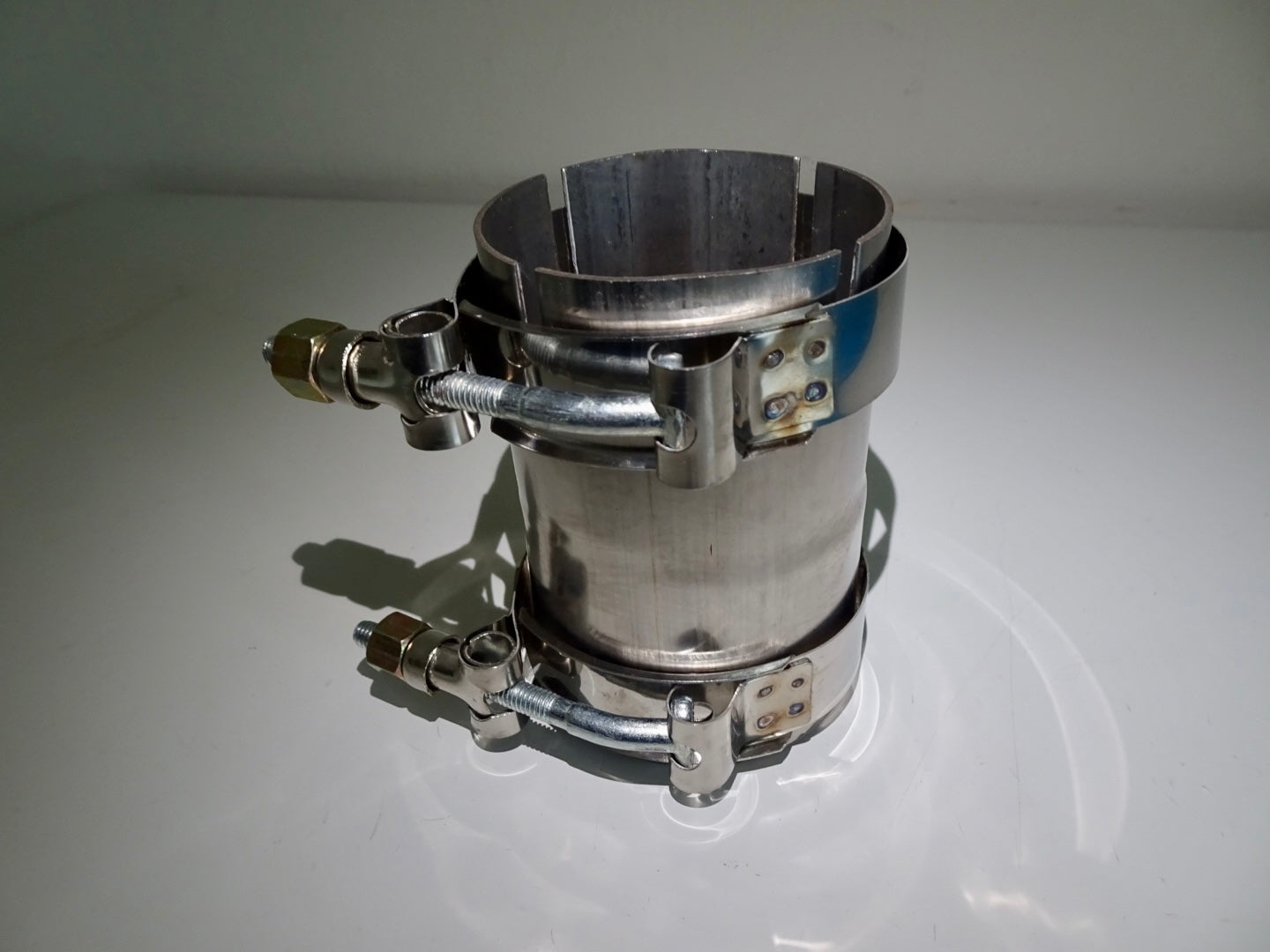 2.5 " Inch Clamp On Stainless Exhaust Pipe Joiner Connector Sleeve UNIVERSAL