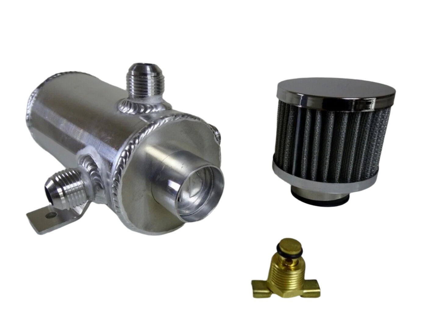 0.75l Aluminium Oil Catch Tank Can Baffled Breather Filter AN10 AN-10